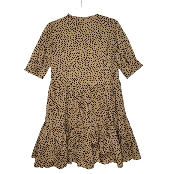 J. Crew | NWT Ruffleneck Tiered Popover Dress in Leopard Dot XS - Picture 5 of 10